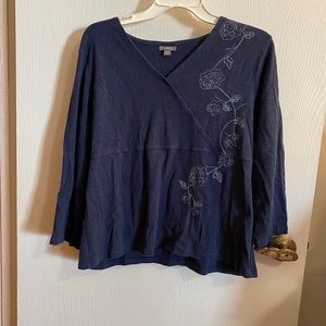 Cute J. Jill cotton top with embroidery